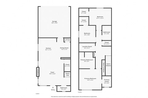 Floor plan for 3 beds, 2.5 baths, 1499 sqft